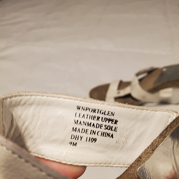 Nine West white strap wedge sandals. 9M. - Picture 2 of 3